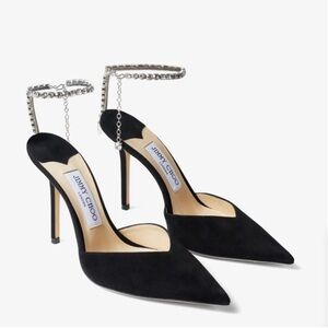 Jimmy Choo Black Heels with Elegant Ankle Strap